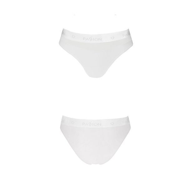 Трусики з прозорою вставкою Passion PS006 PANTIES XL, white SO4237 фото