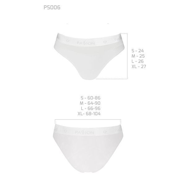 Трусики з прозорою вставкою Passion PS006 PANTIES XL, white SO4237 фото