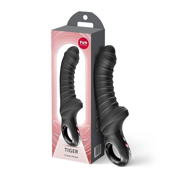 Вібратор для точки G Fun Factory TIGER Black, ребристий, підходить для анальної стимуляції SX4307 фото