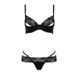 Комплект білизни Passion Exclusive NORTH SET L XL, black, ліф і трусики з елементами під латекс PS24008 фото 5