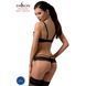 Комплект білизни Passion Exclusive NORTH SET L XL, black, ліф і трусики з елементами під латекс PS24008 фото 2