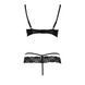 Комплект білизни Passion Exclusive NORTH SET L XL, black, ліф і трусики з елементами під латекс PS24008 фото 6