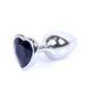 Анальна пробка Boys of Toys Jewellery Silver Heart Plug Black 62530064-00047 фото 2