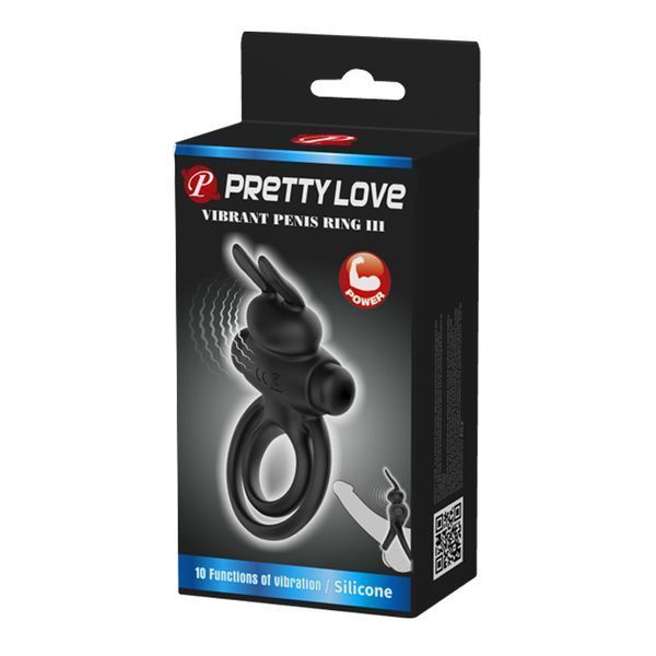 Ерекційне кільце Pretty Love Vibrant Penis Ring III Black 6603BI-210206 фото