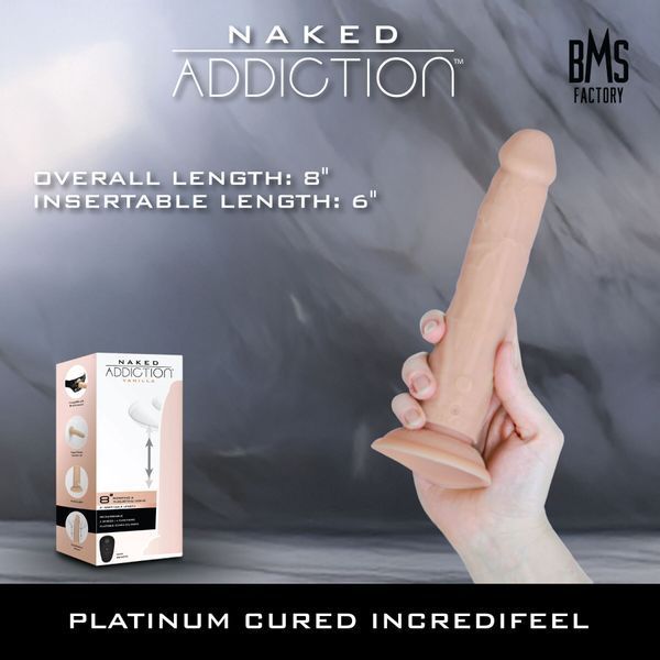 Фалоімітатор з ротацією та пульсацією Naked ADDICTION 8&Prime; Rotating & Thrusting Dong - Vanilla SX3928 фото