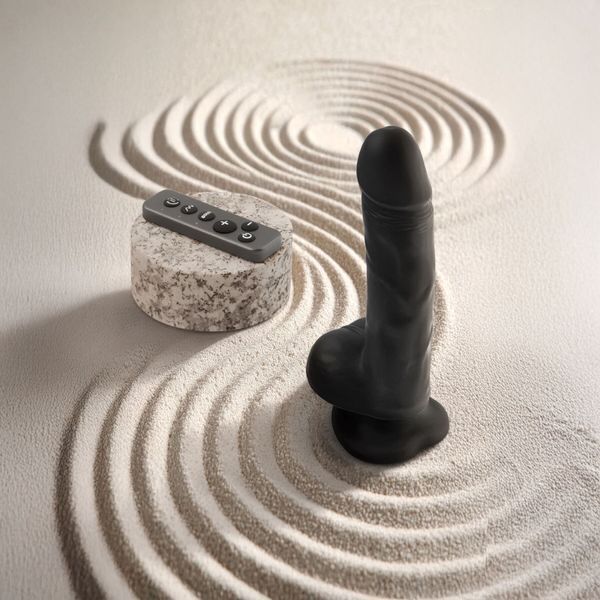Фалоімітатор з вібрацією і ротацією Strap-On-Me Rotating & Vibrating Realistic Dildo - L - Black SX3503 фото