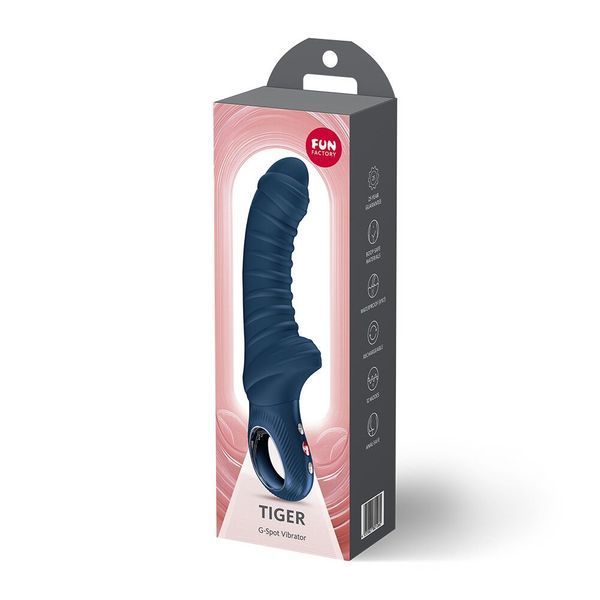 Вібратор для точки G Fun Factory TIGER Nightblue, ребристий, підходить для анальної стимуляції SX4308 фото