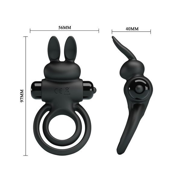 Ерекційне кільце Pretty Love Vibrant Penis Ring III Black 6603BI-210206 фото