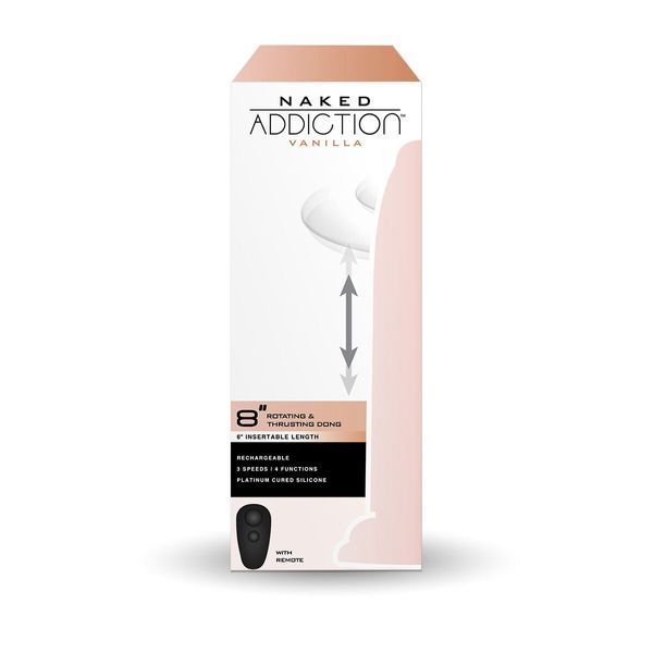 Фалоімітатор з ротацією та пульсацією Naked ADDICTION 8&Prime; Rotating & Thrusting Dong - Vanilla SX3928 фото