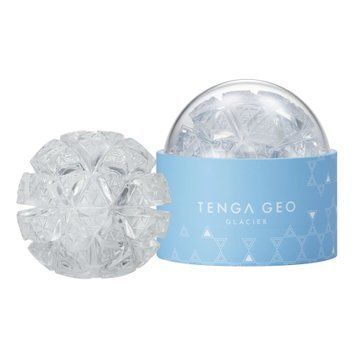 Мастурбатор з рельєфними блоками Tenga Geo Glacier Clear SX5129 фото