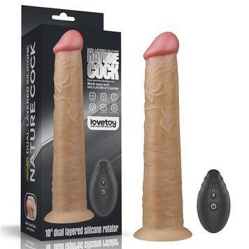 Фалоімітатор з вібрацією Lovetoy Dual-Layered Silicone Rotator 10" Flesh 6452LV410212 фото