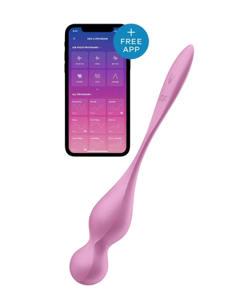 Вагінальні смарт-кульки з вібрацією Satisfyer Love Birds 1 Connect App Pink, 78 г SX0570 фото