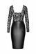 Сукня Noir Handmade F295 Euphoria, 3XL, black, мереживо, глибоке декольте, спідниця міді під латекс SX0207 фото 4