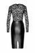 Сукня Noir Handmade F295 Euphoria, 3XL, black, мереживо, глибоке декольте, спідниця міді під латекс SX0207 фото 5