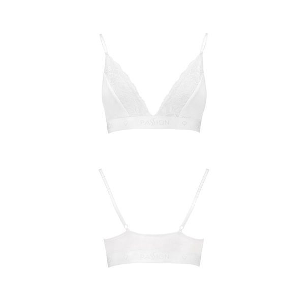 Еластичний топ з мереживом Passion PS001 TOP XL, white SO4189 фото