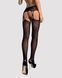 Панчохи-стокінги з рослинним малюнком Obsessive Garter stockings S206 black SO7265 фото 2
