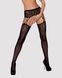 Панчохи-стокінги з рослинним малюнком Obsessive Garter stockings S206 black SO7265 фото 1