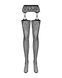 Панчохи-стокінги з рослинним малюнком Obsessive Garter stockings S206 black SO7265 фото 5