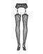 Панчохи-стокінги з рослинним малюнком Obsessive Garter stockings S206 black SO7265 фото 6