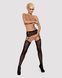 Панчохи-стокінги з рослинним малюнком Obsessive Garter stockings S206 black SO7265 фото 3