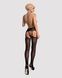 Панчохи-стокінги з рослинним малюнком Obsessive Garter stockings S206 black SO7265 фото 4