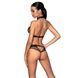 Білизна з відкритим доступом Passion MOONLIGHT SET XXL XXXL black, топ, стрінги SO8452 фото 2