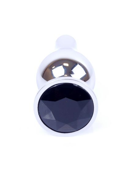 Анальна пробка Boys of Toys Jewellery Silver Long Plug Black d - 3 см 62530064-00074 фото