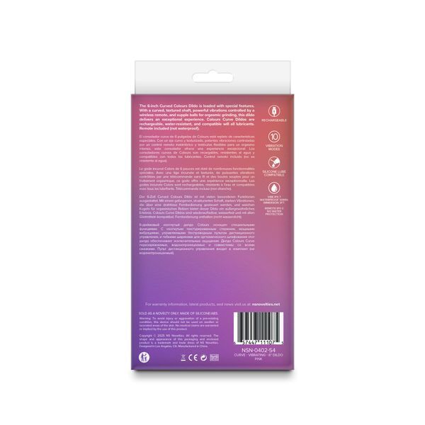 Дилдо з вібрацією NS Novelties Colours - Curve - Vibrating - 6" Dildo - Pink SX4334 фото