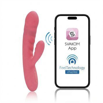 Вібратор-кролик з рухомим стовбуром Svakom Avery Strawberry Pink SX1279 фото