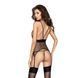 Корсет з пажами Passion KATRISS CORSET, black, трусики, шнурівка EL12102 фото 2