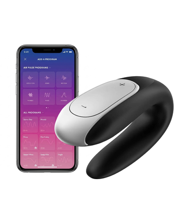 Смартвібратор для пар Satisfyer Double Fun (Black) з пультом ДК SO5058 фото