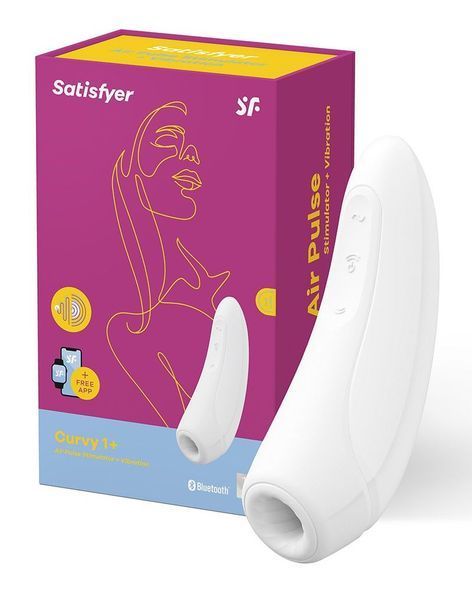 Вакуумний кліторальний стимулятор Satisfyer Curvy 1+ White з керуванням через інтернет SO3781 фото