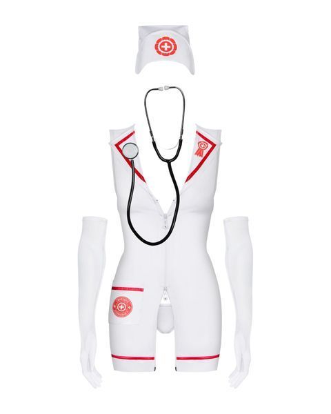 Еротичний костюм медсестри Obsessive Emergency dress SO7704 фото