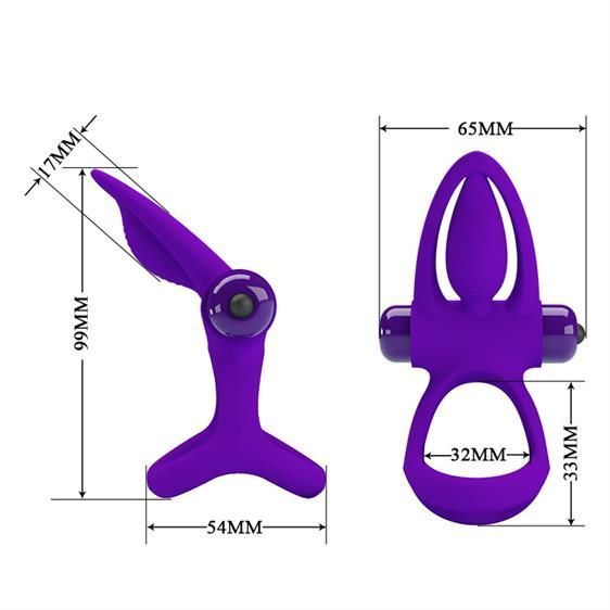 Ерекційне кільце Pretty Love Vibration Cock Ring Purple 6603BI-210306 фото