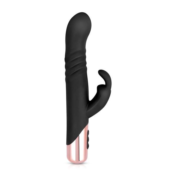 Вібратор-кролик Rosy Gold Rabbit Vibrator With Thrusting Function Black SX3069 фото