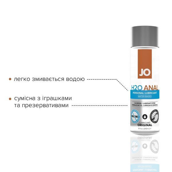 Анальний лубрикант JO ANAL H2O - ORIGINAL (240 мл) SO1694 фото