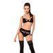 Комплект білизни Passion Exclusive TONYA SET, black, трусики, ліф, пояс для панчох PS24110 фото 1