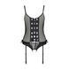 Корсет зі шнурівкою Passion NESSY CORSET XXL XXXL black, стрінги з відкритим доступом, пажі для панч SO8455 фото 3
