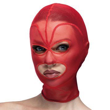 Маска серце сітка з відкритим ротом та очима Feral Feelings - Hearts Mask Red Red SO9324 фото
