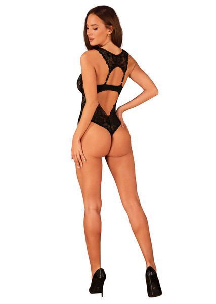 Мереживне боді Obsessive Donna Dream crotchless teddy, відкритий доступ, Black SO8633 фото