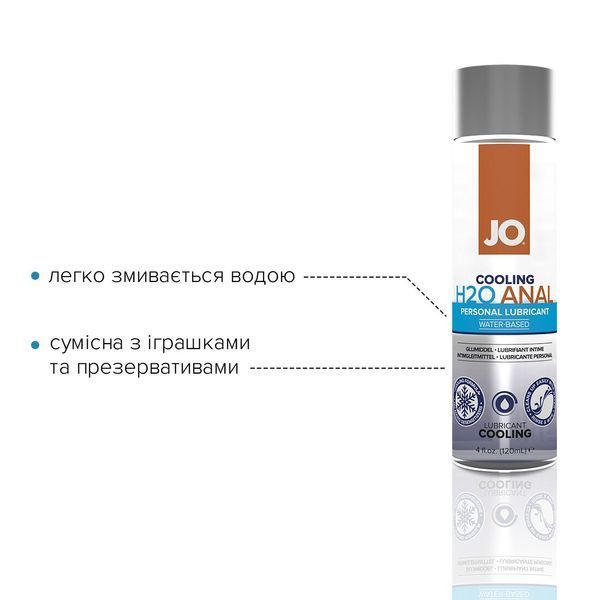 Анальний лубрикант JO ANAL H2O - COOLING (120 мл) SO1695 фото