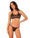 Напівпрозорий комплект Obsessive Celia Noir 2-pcs set XL 2XL, бюстгальтер, стрінги SO7865 фото 1