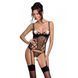 Корсет з підв'язками, стрінги Passion LOVELIA CORSET L XL, black SO4766 фото 1