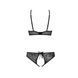 Комплект: бра, трусики з ажурним декором та відкритим кроком Passion URSULA SET, black SO5842 фото 4