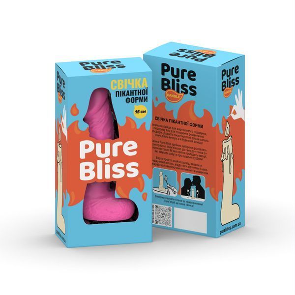 Свічка у вигляді члена Pure Bliss MINI Pink 15 см SX1645 фото