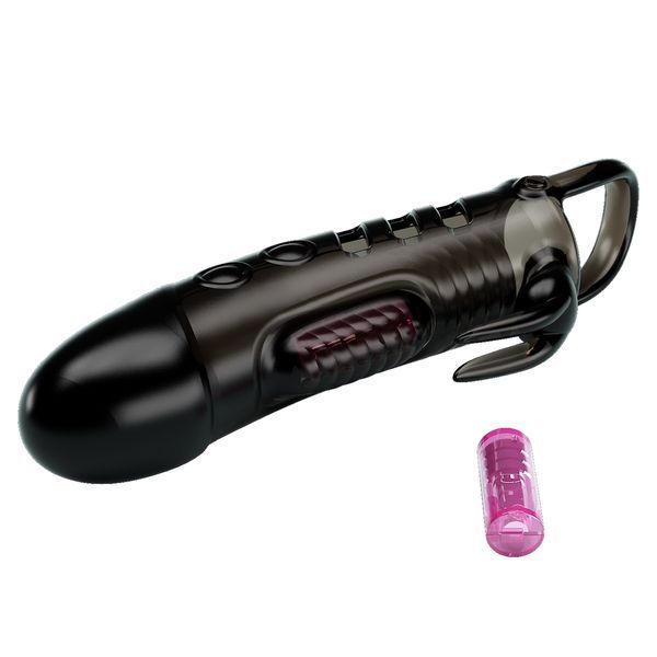 Насадка на член Pretty Love Sloane Vibrating Penis Sleeve Black 6603BI-026243-1 фото