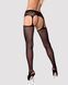 Сітчасті панчохи-стокінги з мереживним поясом Obsessive Garter stockings S307 XL XXL, чорні, імітаці SO7270 фото 2