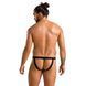 Чоловічі сліпи на шнурівці Passion 044 SLIP BEN XXL XXXL Black, екошкіра, люверси SO7604 фото 4