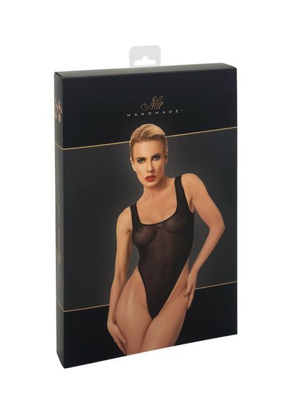 Боді Noir Handmade F322 Paparazzi , 3XL, прозоре, низ стрінги, високі вирізи SX0363 фото