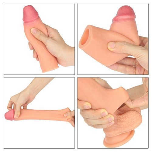 Насадка на член LoveToy Revolutionary Silicone Nature Extender Add 1.5" Flesh 6452LV4211-9 фото